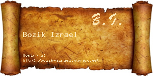 Bozik Izrael névjegykártya